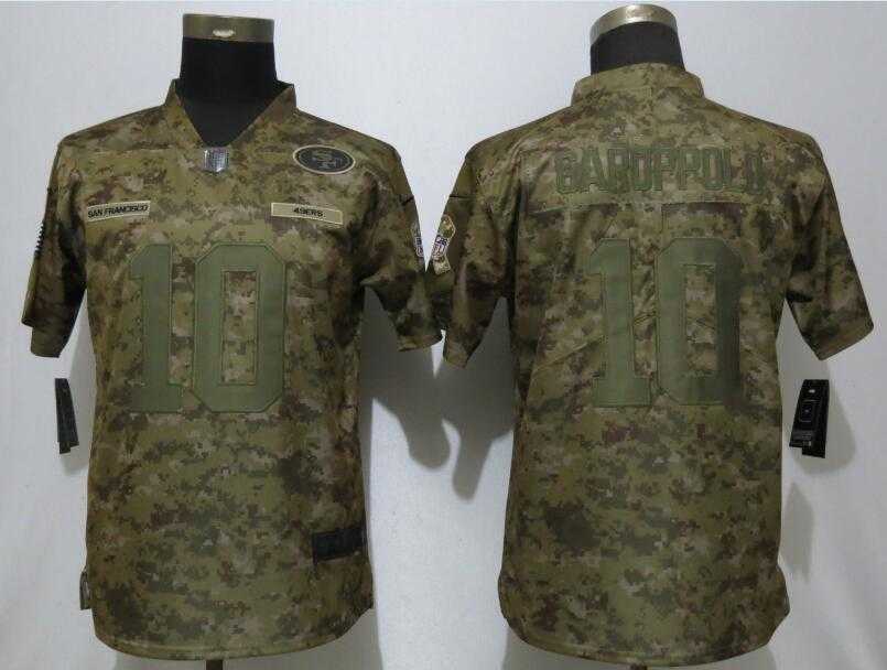 Women Nike 49ers 10 Jimmy Garoppolo Camo Salute To Service Limited Jersey,We sell and wholesale Women Nike 49ers 10 Jimmy Garoppolo Camo Salute To Service Limited Jersey on line form chian!